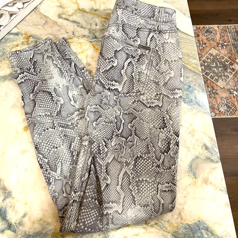 Snake print jeans